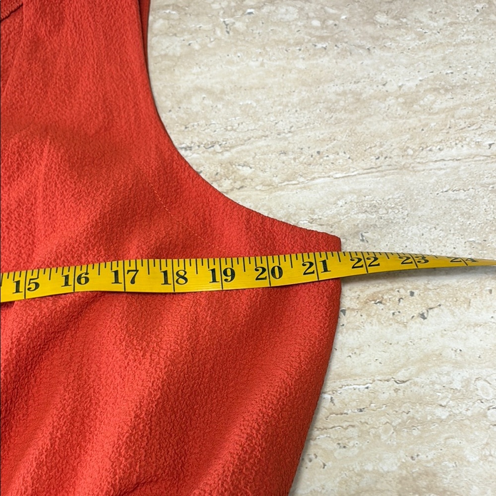 NWOT Calvin Klein Collection Orange Ruched Ruffled Mini Dress - Picture 6 of 14